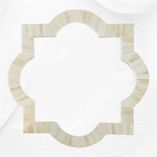 Quatrefoil Natural Bone Inlay Mirror
