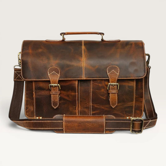 Rover Hunter Leather Messenger Bag Brown