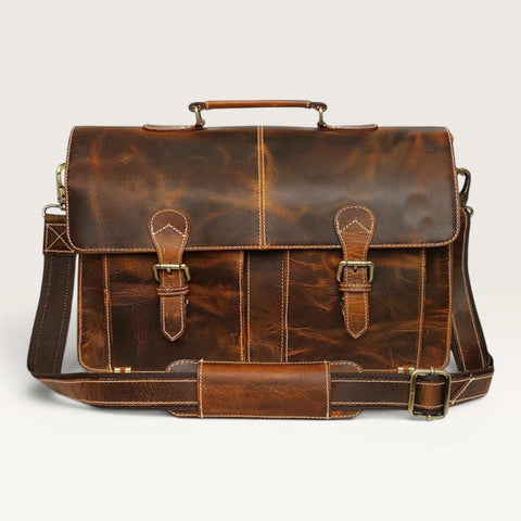 Rover Hunter Leather Messenger Bag Brown