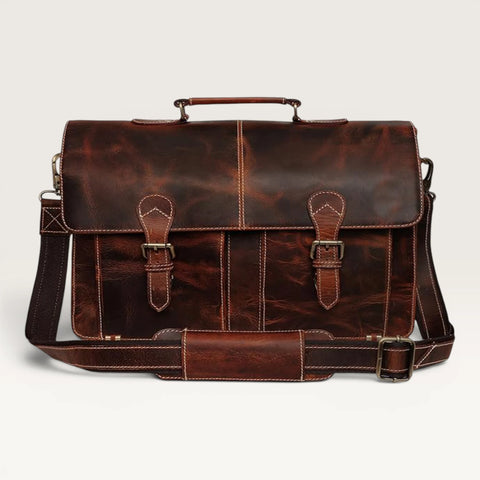 Rover Hunter Leather Messenger Bag Mulberry
