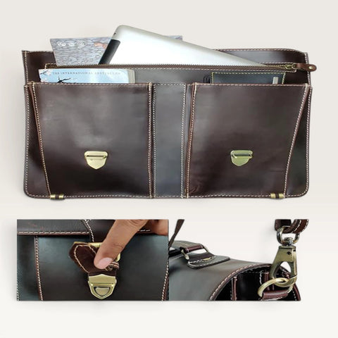 Rover Hunter Leather Messenger Bag Mulberry