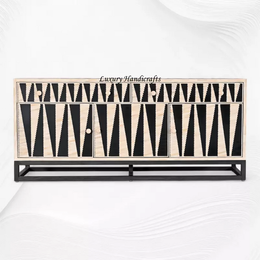 Saga Bone Inlay Sideboard Black