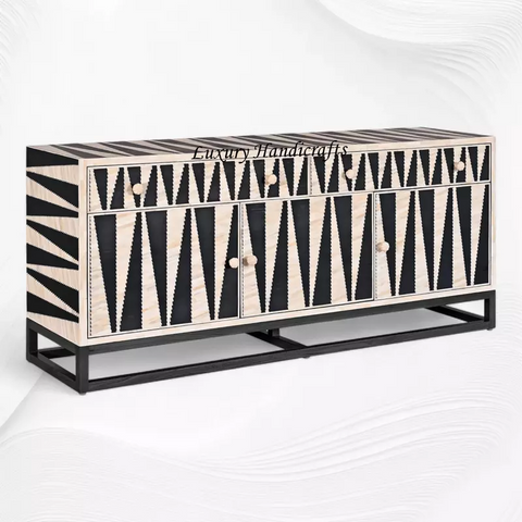 Saga Bone Inlay Sideboard Black