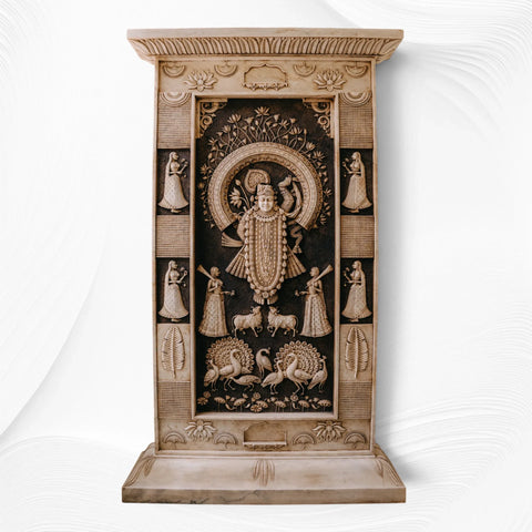 Shrinathji Marble Carved Wall Panel