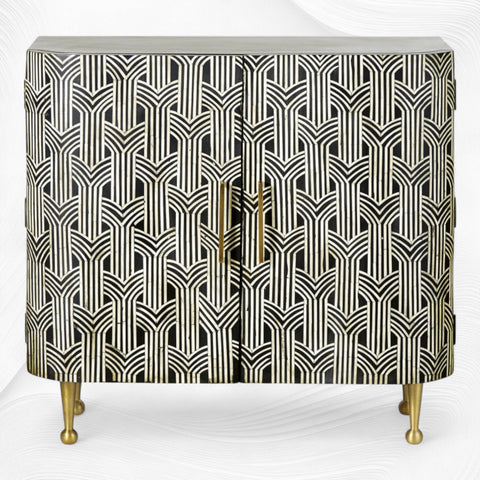 Sprinkle Bone Inlay 2 Door Sideboard Black