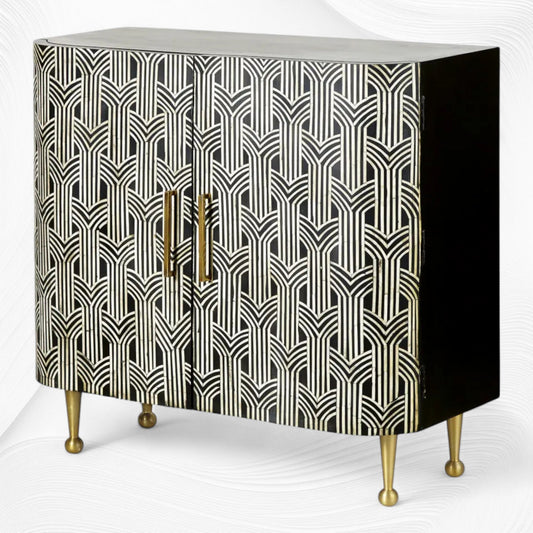 Sprinkle Bone Inlay 2 Door Sideboard Black