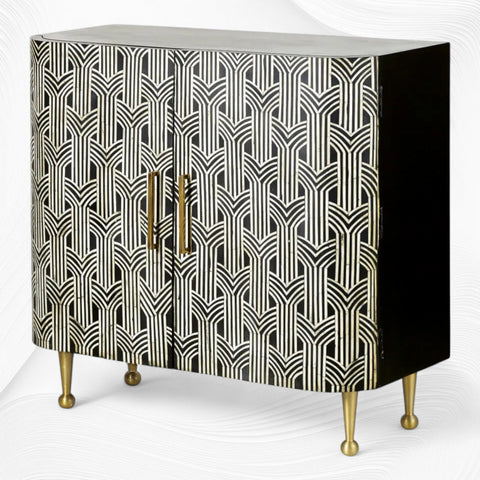 Sprinkle Bone Inlay 2 Door Sideboard Black