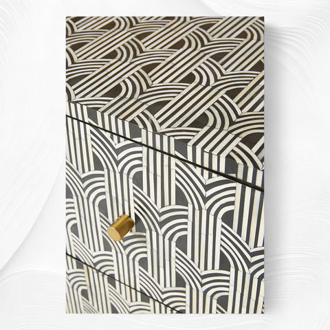 Sprinkle Bone Inlay Nightstand Black