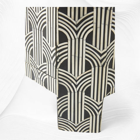 Sprinkle Bone Inlay Nightstand Black