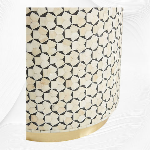 Targua Bone Inlay Side Table Black
