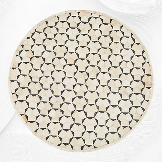 Targua Bone Inlay Side Table Black