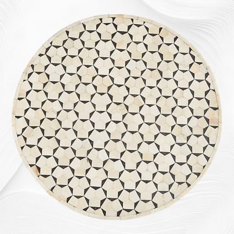 Targua Bone Inlay Side Table Black