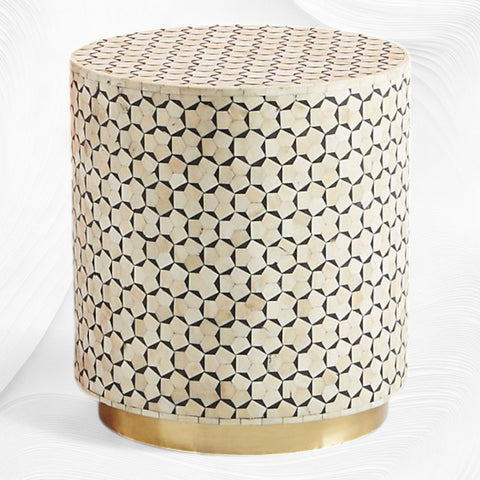 Targua Bone Inlay Side Table Black