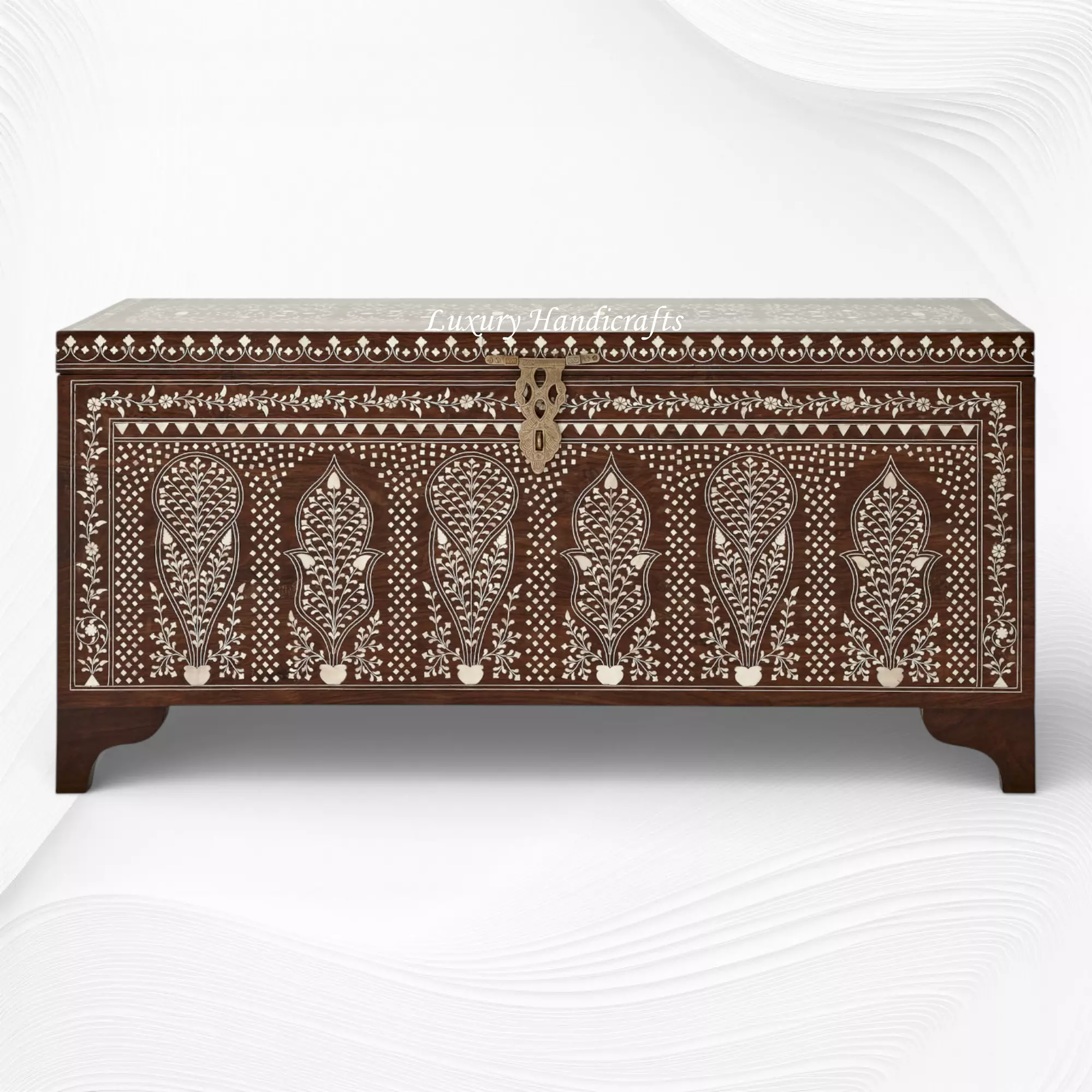 Buy Teakwood Bone Inlaid Trunk