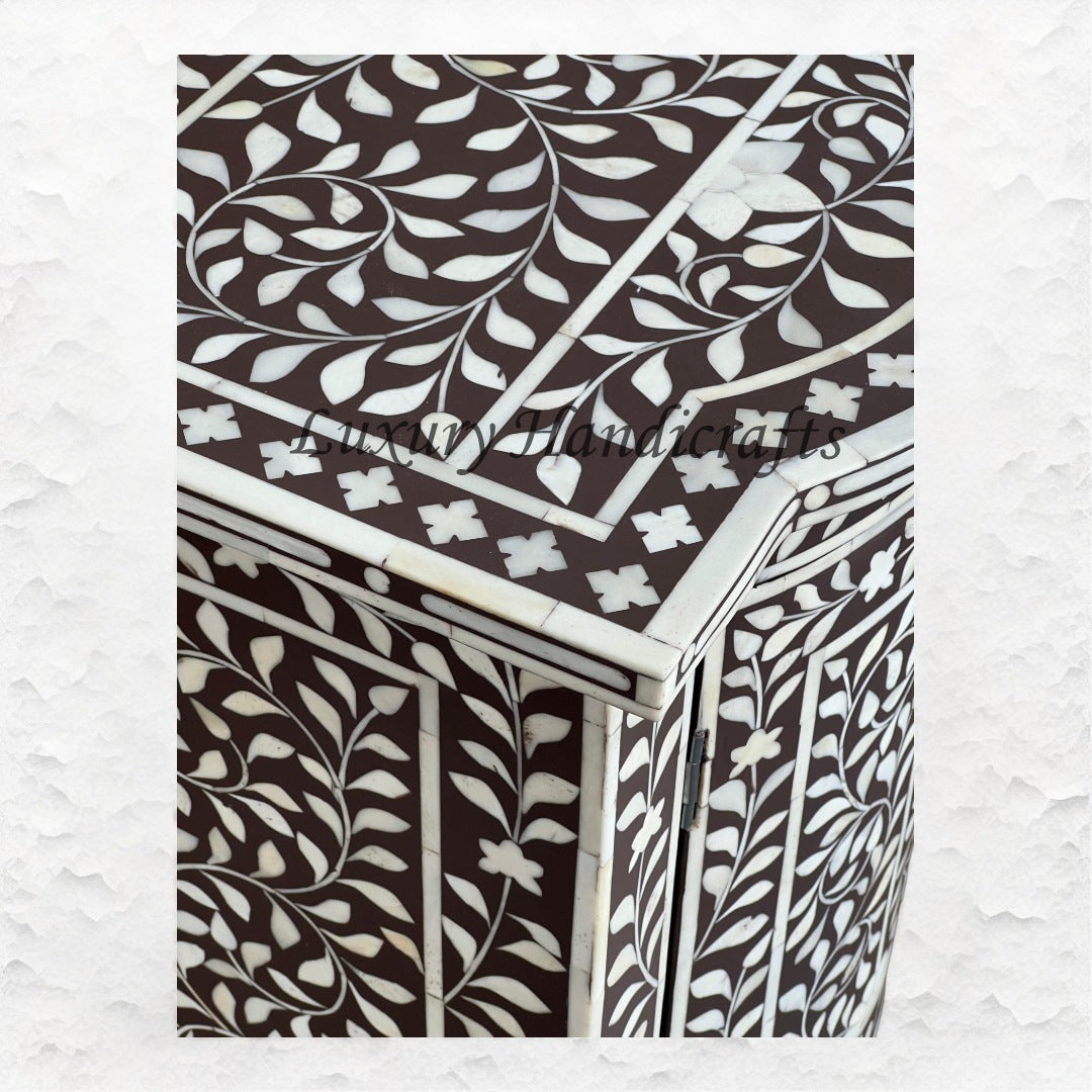 Bone Inlay Victorian Buffet Brown 5