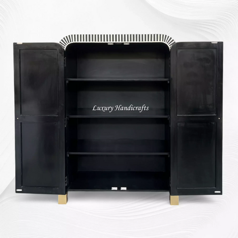 Waterfall Bone Inlay Almirah Black