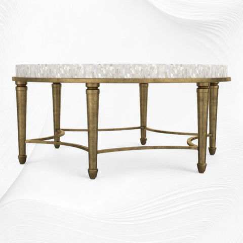 White Mother of Pearl Inlay Coffee Table