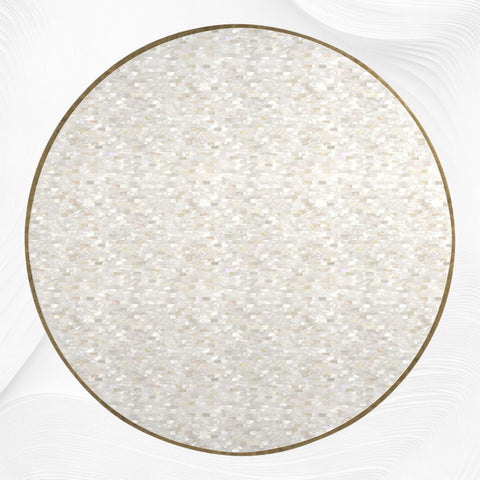 White Mother of Pearl Inlay Coffee Table