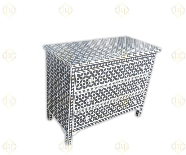 Star Design Mother Of Pearl Chest Of 3 Drawer