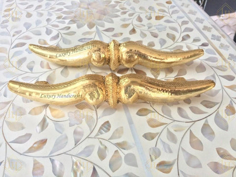 Brass Mustache Knobs Set Of 2