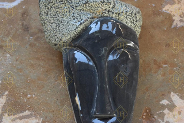 Black Marble Face With Turban