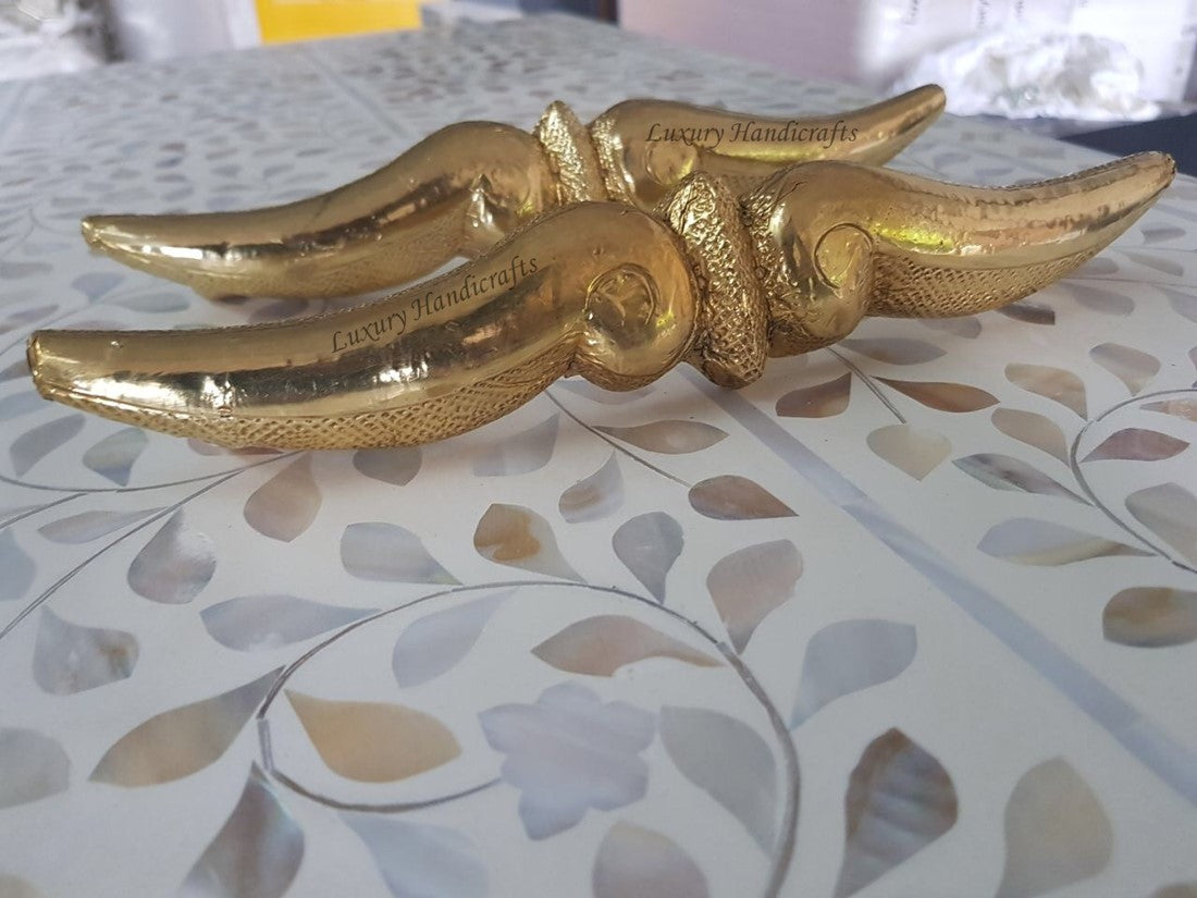 Brass Mustache Knobs Set Of 2