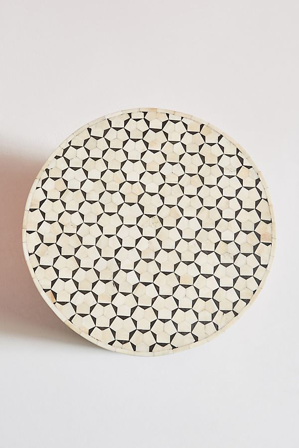 Bone Inlay Targua Side Table Black