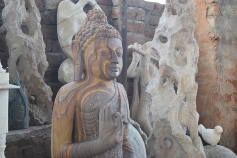 Meditating Buddha Rainbow Sand Stone