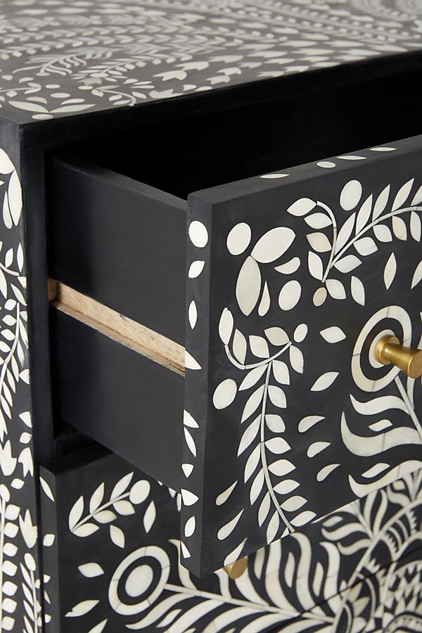 Lucienne Three Drawers Dresser Table in Black Color
