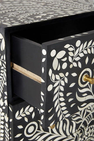 Lucienne Three Drawers Dresser Table in Black Color