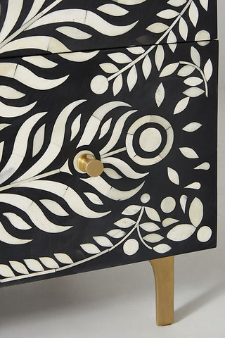 Lucienne Three Drawers Dresser Table in Black Color