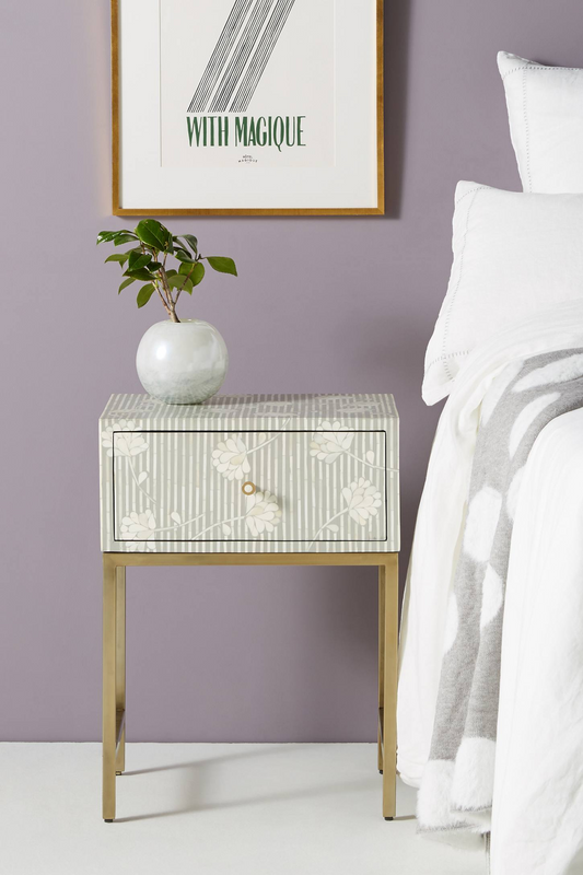 Ada Bone Inlay Nightstand Grey