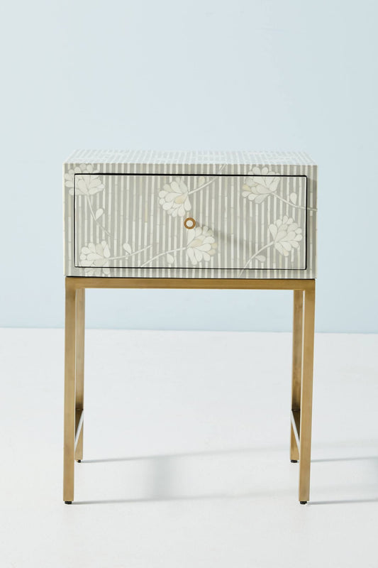 Ada Bone Inlay Nightstand Grey