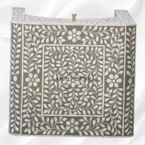 Alice Bone Inlay Bedside Grey