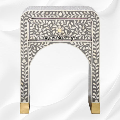 Alice Bone Inlay Bedside Grey