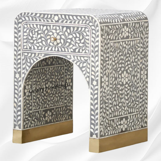 Alice Bone Inlay Bedside Grey