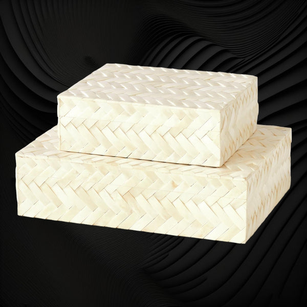 Anna Herringbone Inlay Box Large