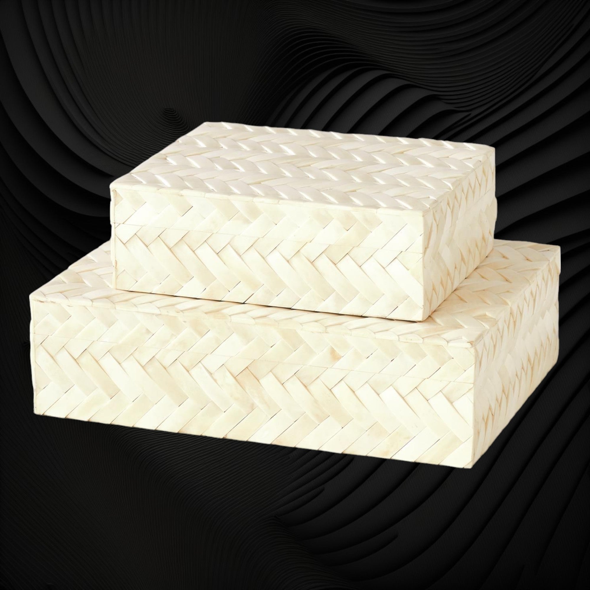Anna Herringbone Inlay Box Small