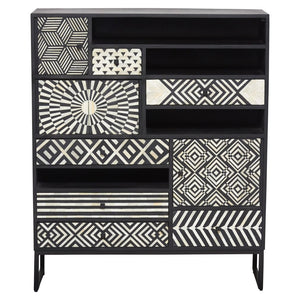 Ariel Bone Inlay Cabinet Black