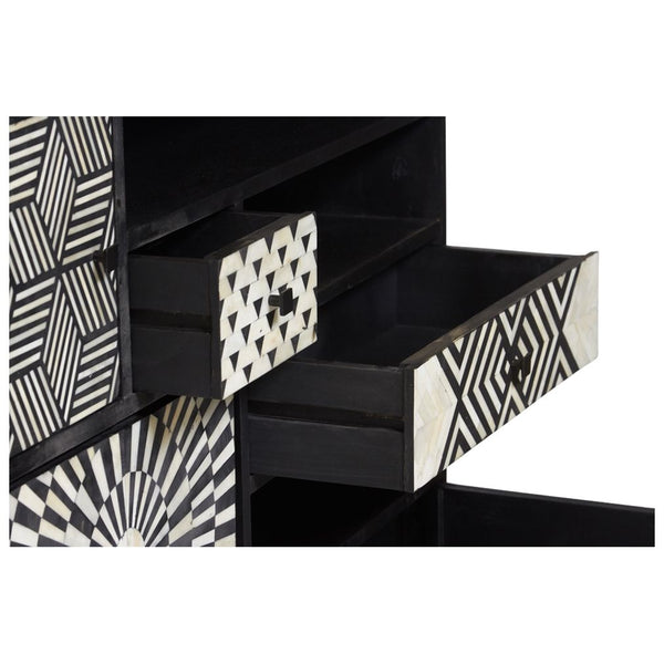 Ariel Bone Inlay Cabinet Black