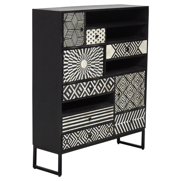 Ariel Bone Inlay Cabinet Black