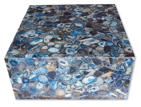 Blue Agate Geode Coffee Table With Led Light In A Modern Space