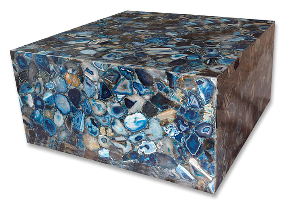 Blue Agate Geode Coffee Table With Led Light In A Modern Space