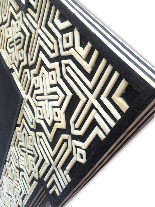 Black Bone Embossed Hallway Mirror