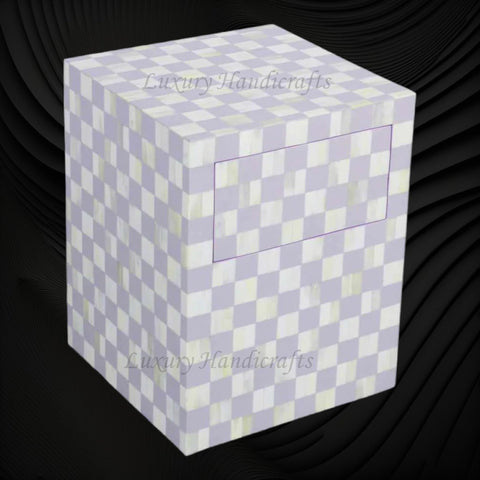 Bone Inlay Checkerboard Bedside Lilac