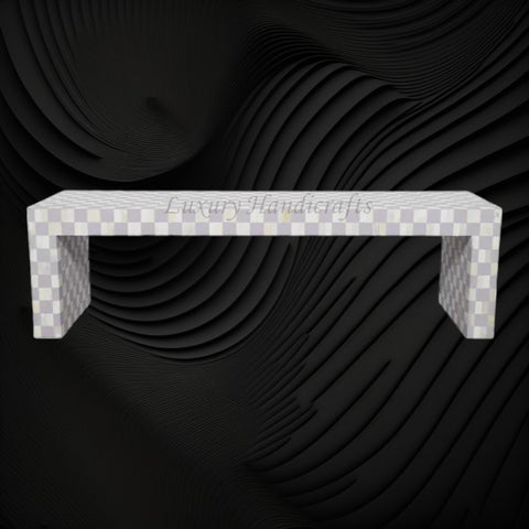 Bone Inlay Checkerboard Coffee Table Lilac