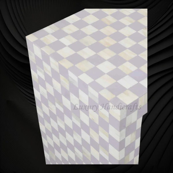 Bone Inlay Checkerboard Console Lilac
