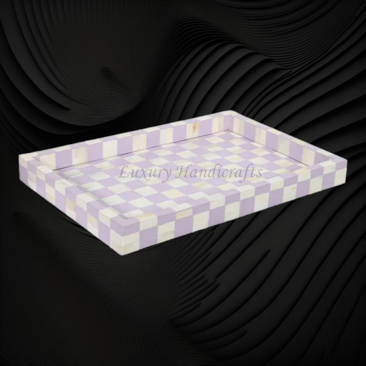 Bone Inlay Checkerboard Tray Lilac – luxuryhandicrafts.in
