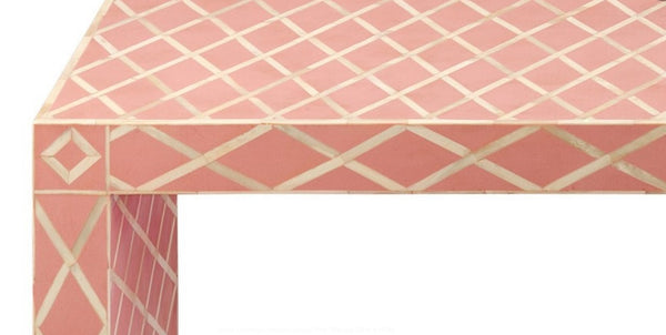 Bone Inlaid Console Diamond Design Pink