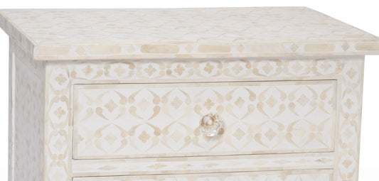 Bone Inlay 1 Drawer 1 Door Side Cabinet Quote Design White